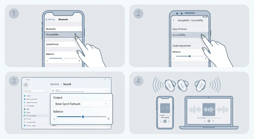 Check the Audio Balance and Mono Settings on the Device