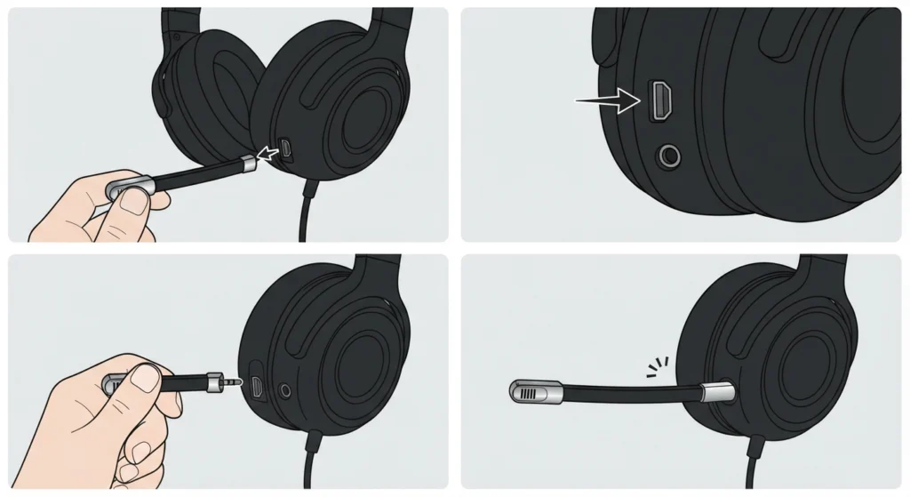 Check the Boom Mic Connection