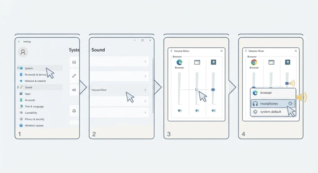 Check the Volume Mixer for the Browser