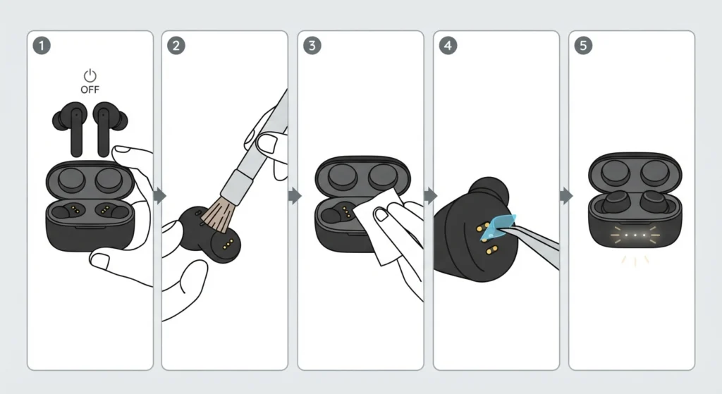 Clean the Charging Pins and Contacts