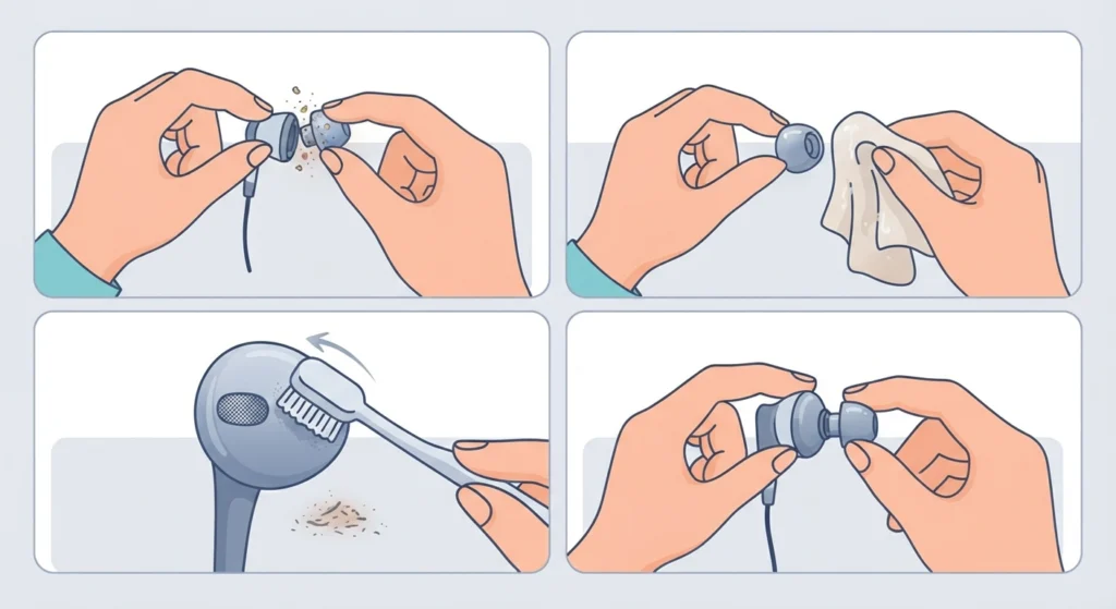 Clean the Ear Tips and Speaker Mesh