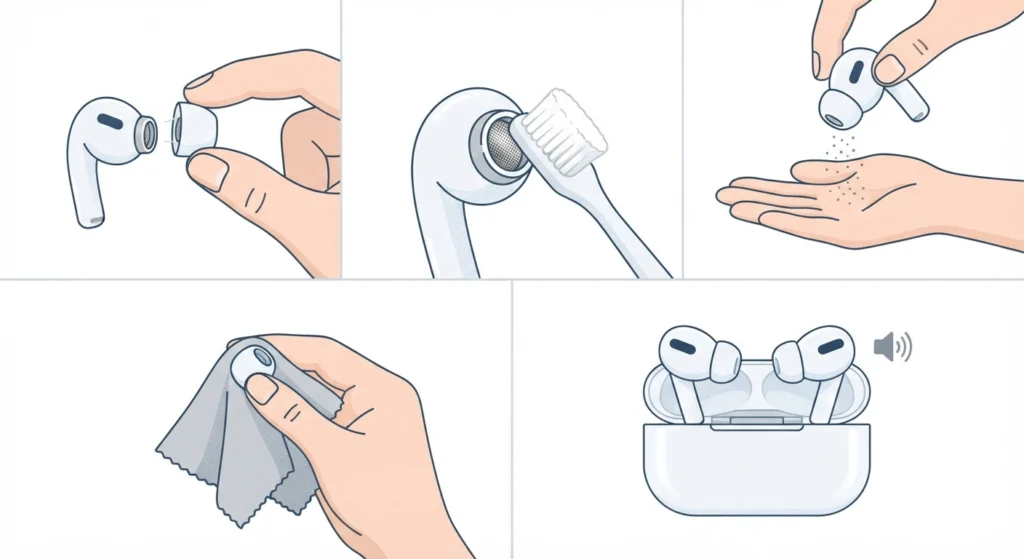 Clean the Earbud Mesh and Speaker Vents