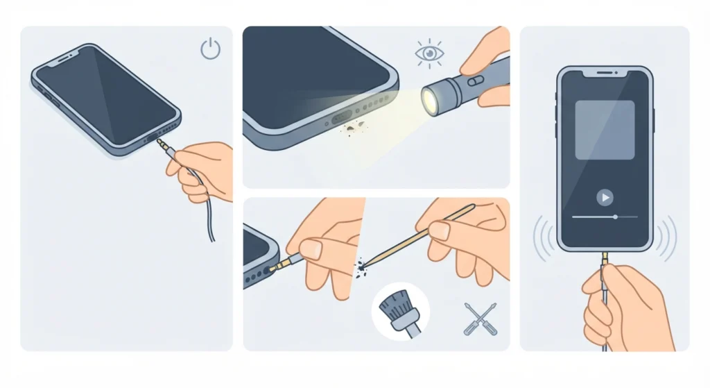 Clean the Headphone Port and Reseat the Plug
