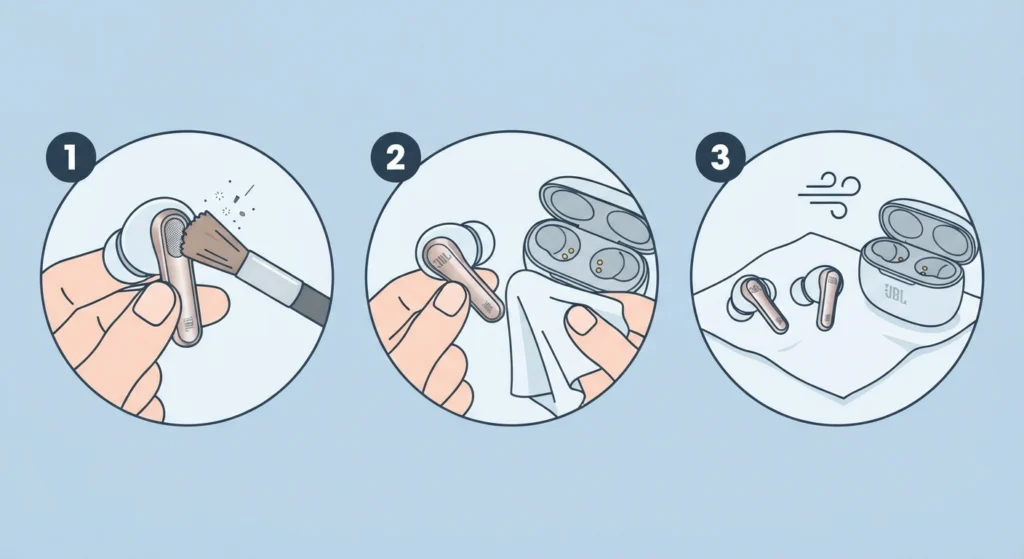 Clean the Microphone Mesh and Charging Contacts