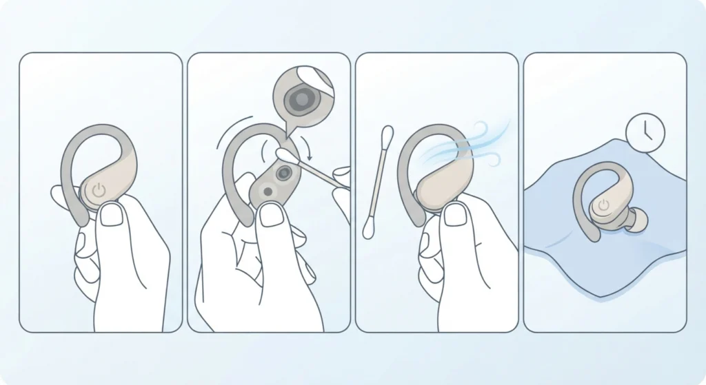 Clean the Sensor Area on the Earhook