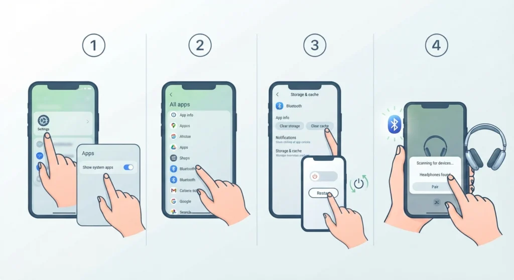 Clear the Bluetooth Cache