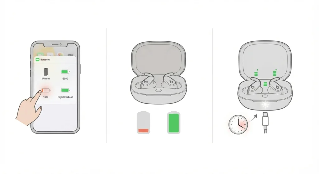 Compare Battery Levels Between Both Earbuds