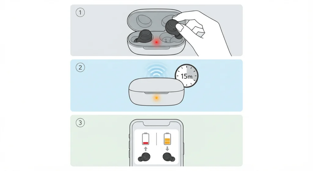 Confirm the Earbuds Are Charged