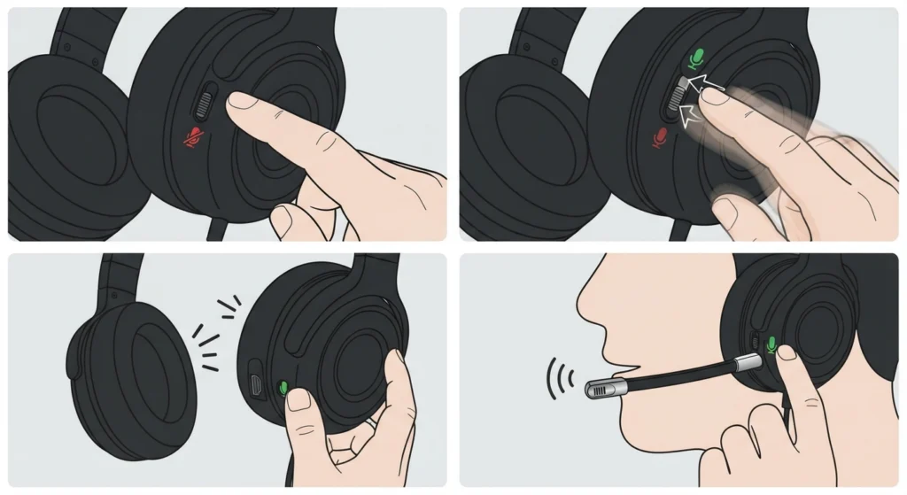 Confirm the Mic Mute Switch Is Off