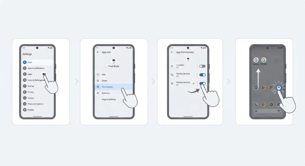 Enable Location and Nearby Devices Permissions