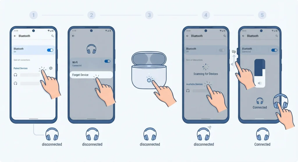 Forget and Re-Pair the Headphones
