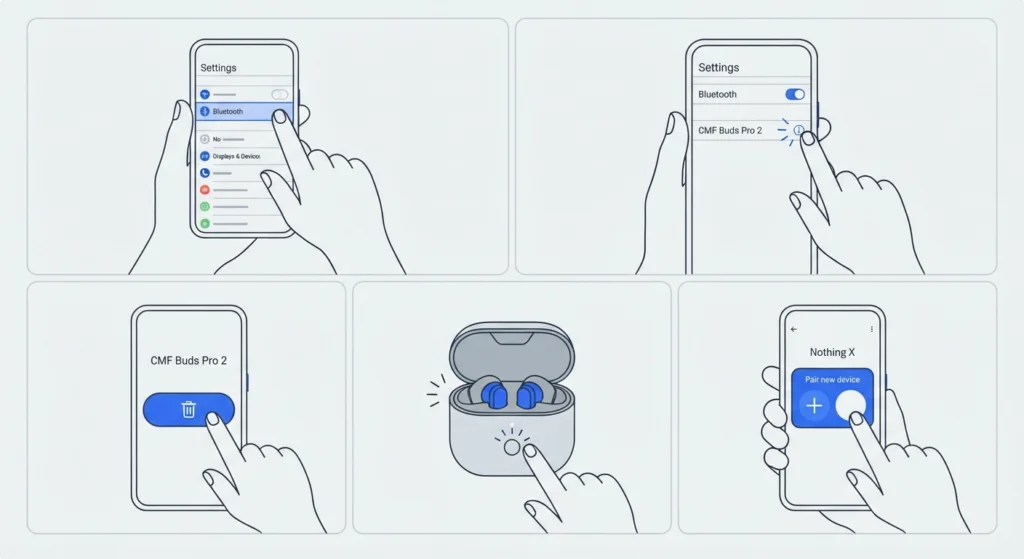 Forget the Device and Re-Pair in Nothing X