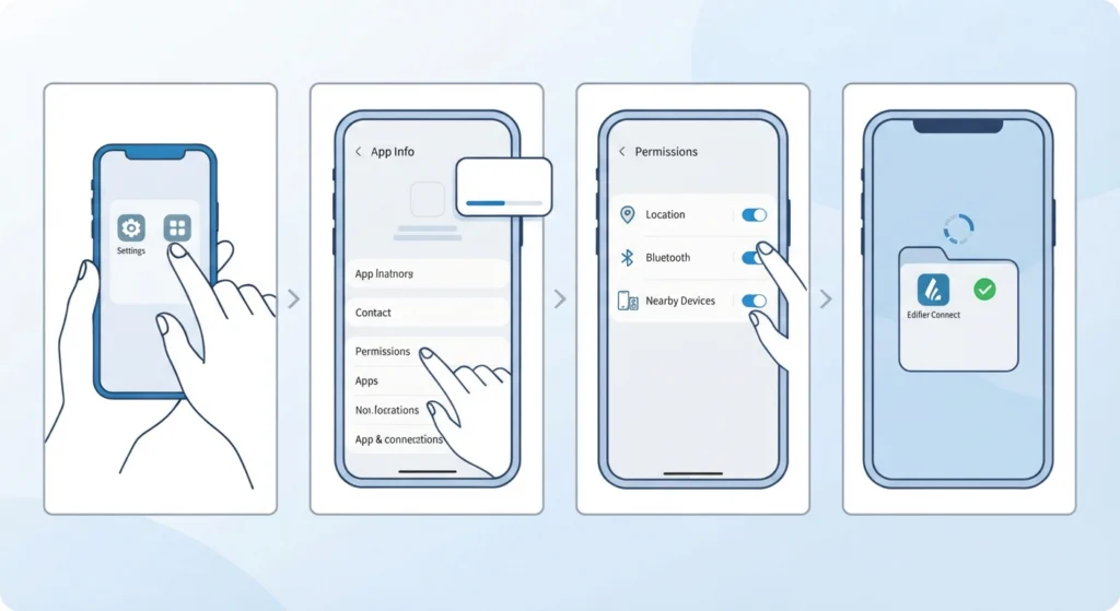Grant Bluetooth and Location Permissions