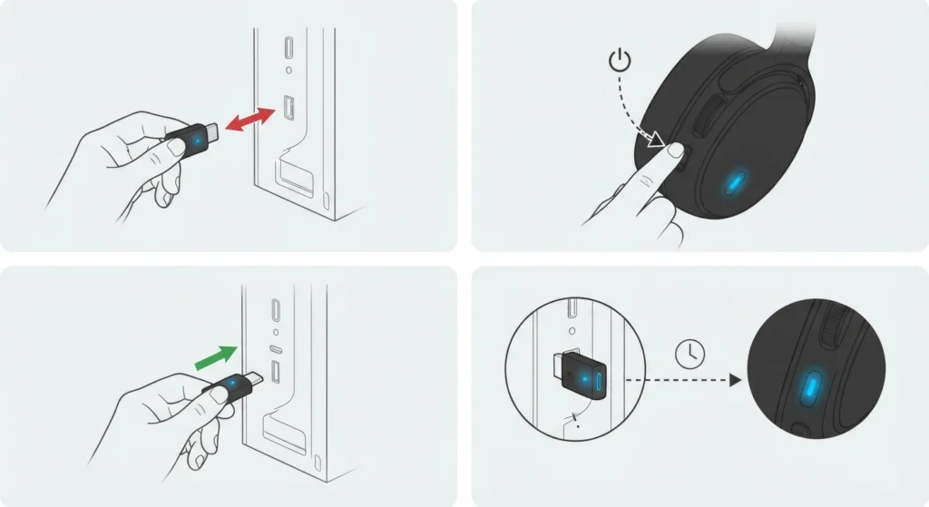 Re-Seat the USB Dongle