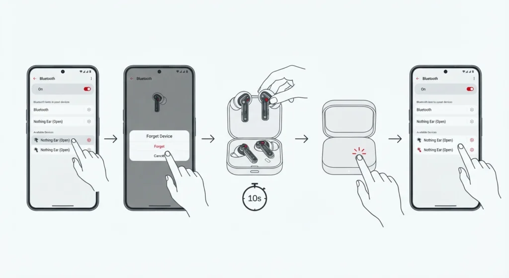 Re-pair the Earbuds With the Connected Device