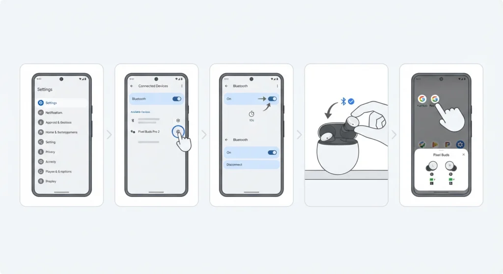 Reconnect the Earbuds Through Bluetooth Settings