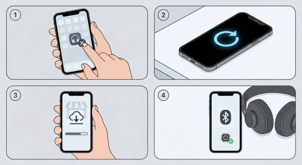 Reinstall the AKG Headphones App