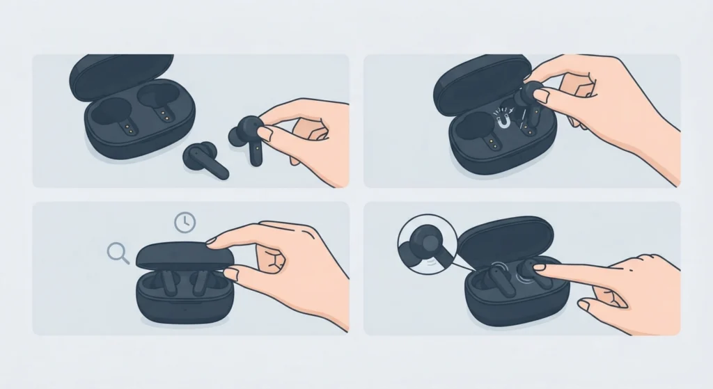 Reseat the Earbuds Properly in the Case