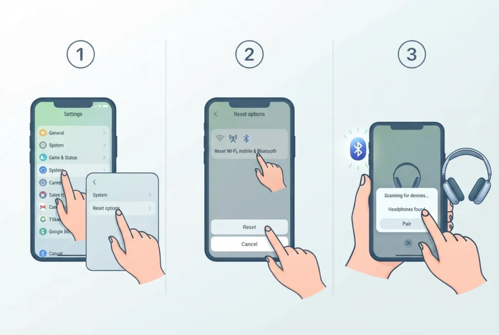 Reset Wi-Fi, Mobile, and Bluetooth Settings