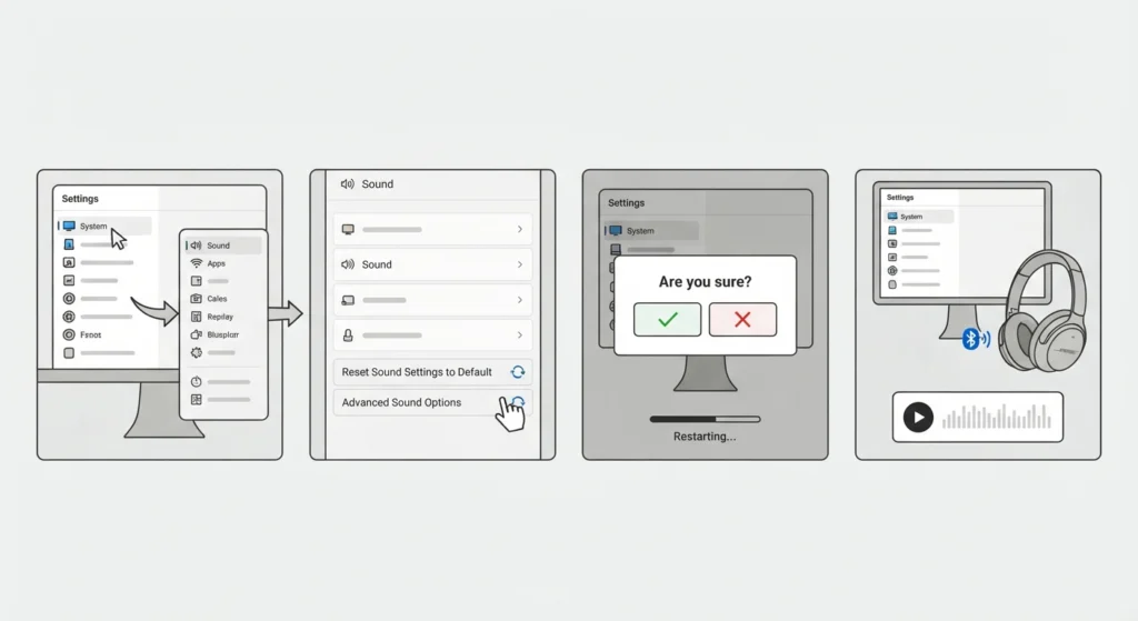 Reset the Audio Settings on the Connected Device