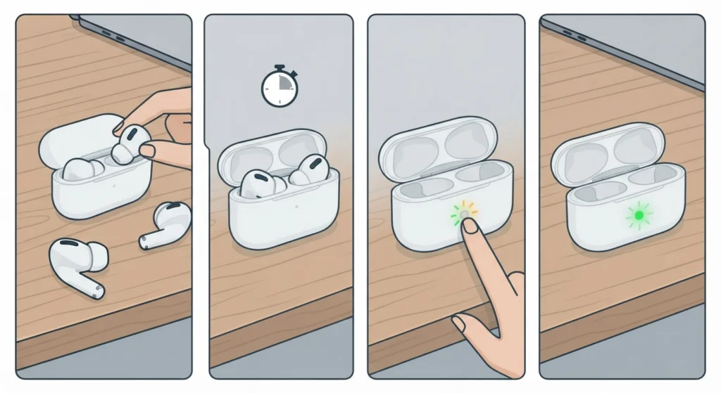 Reset the Charging Case and Earbuds