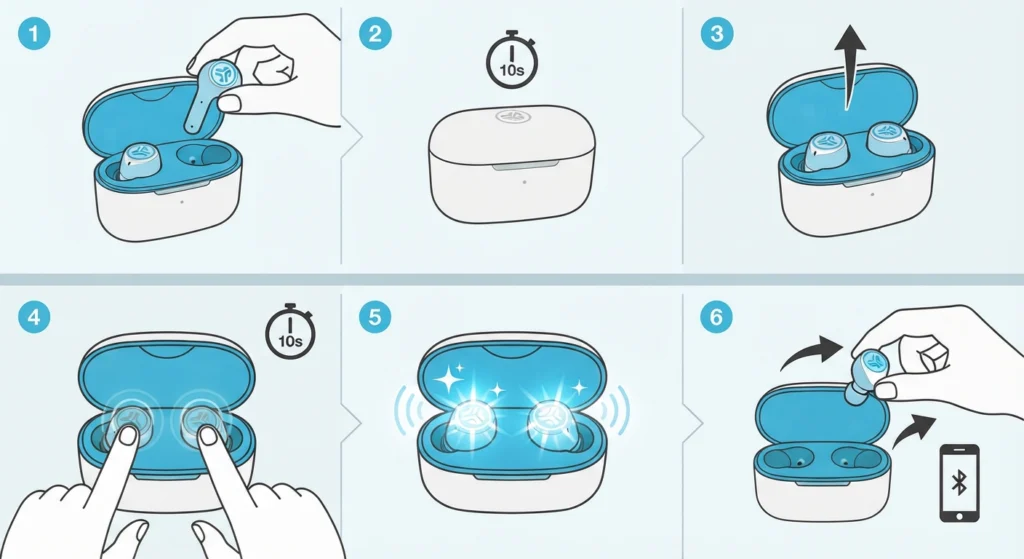 Reset the JLab Go Air Pop Earbuds