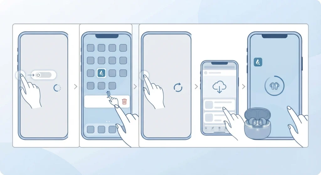 Restart Bluetooth Services or Reinstall the App