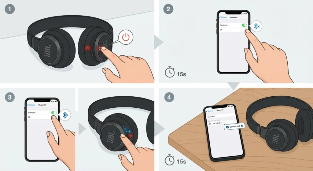 Restart Bluetooth on the Headphones and the Connected Device