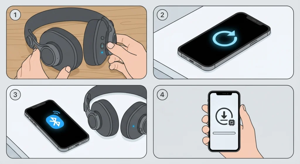 Restart Both the Headphones and the Connected Device