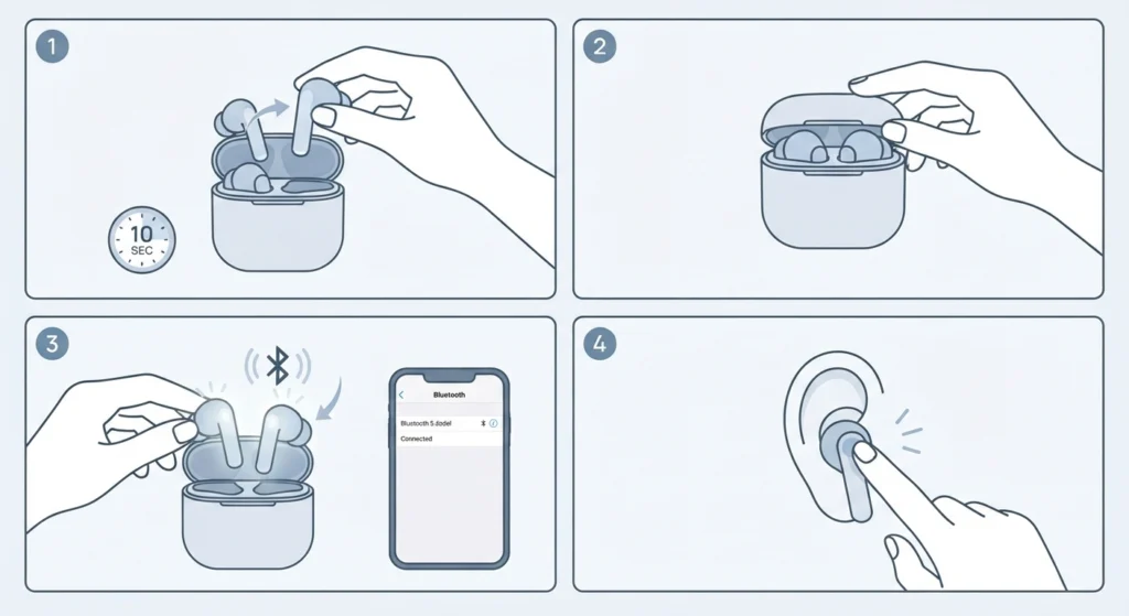 Restart and Reconnect the Earbuds