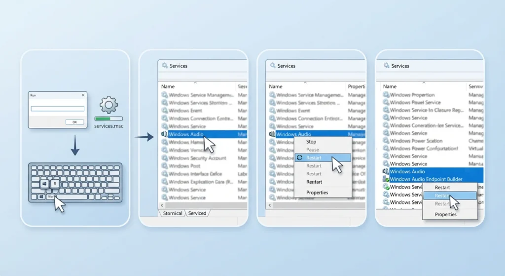 Restart the Windows Audio Service