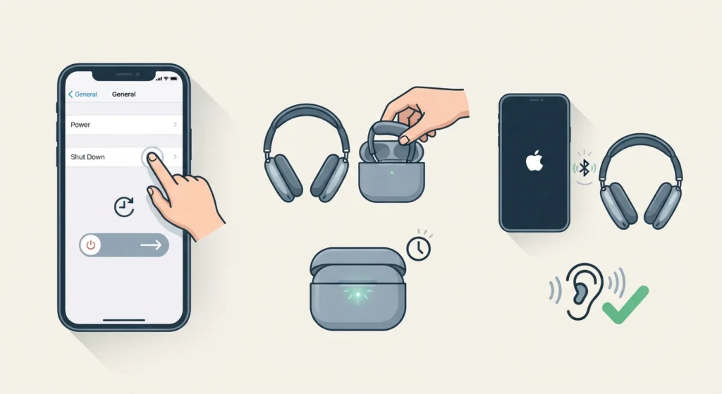 Restart the iPhone and the Headphones