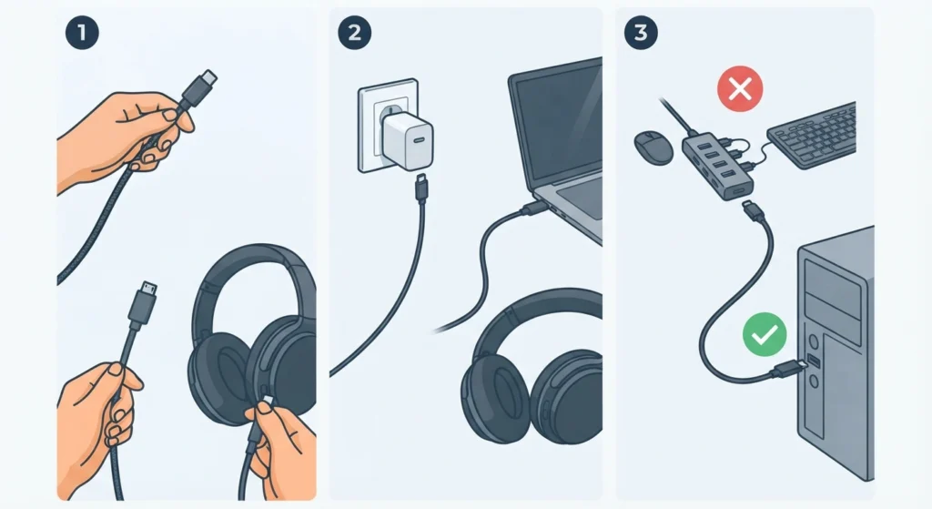 Try a Different Cable and Power Source