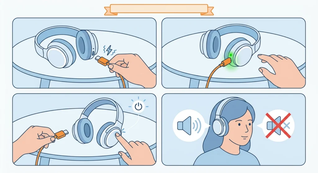 Charge the Headphones Fully