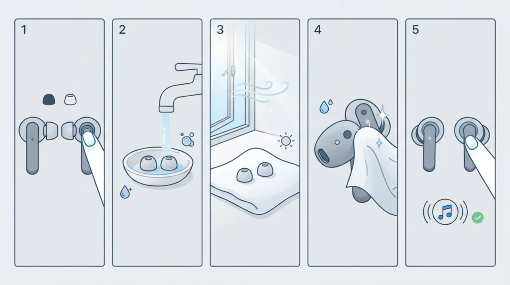 Clean the Ear Tips and Earbuds