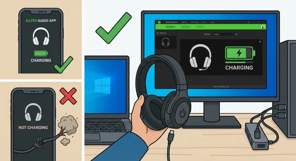 Confirm Charging Status in the Razer Software