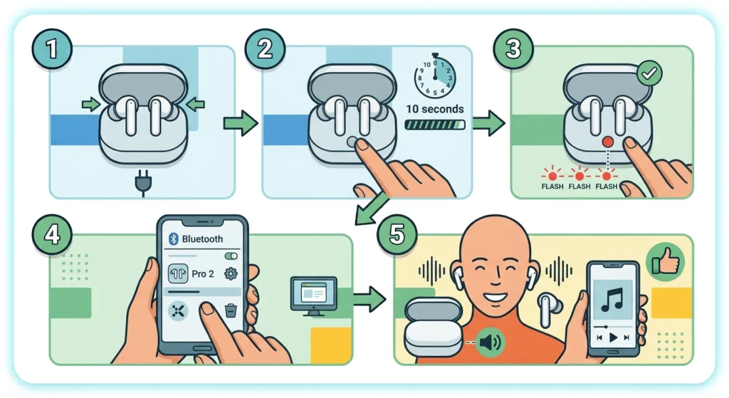 Factory Reset and Re-Pair the Earbuds