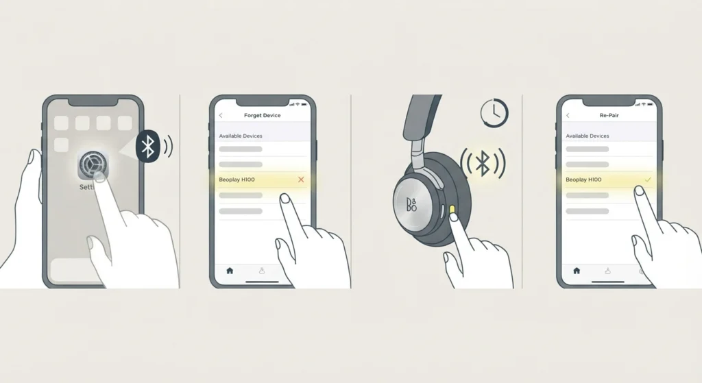 Forget and Re-Pair the Headphones