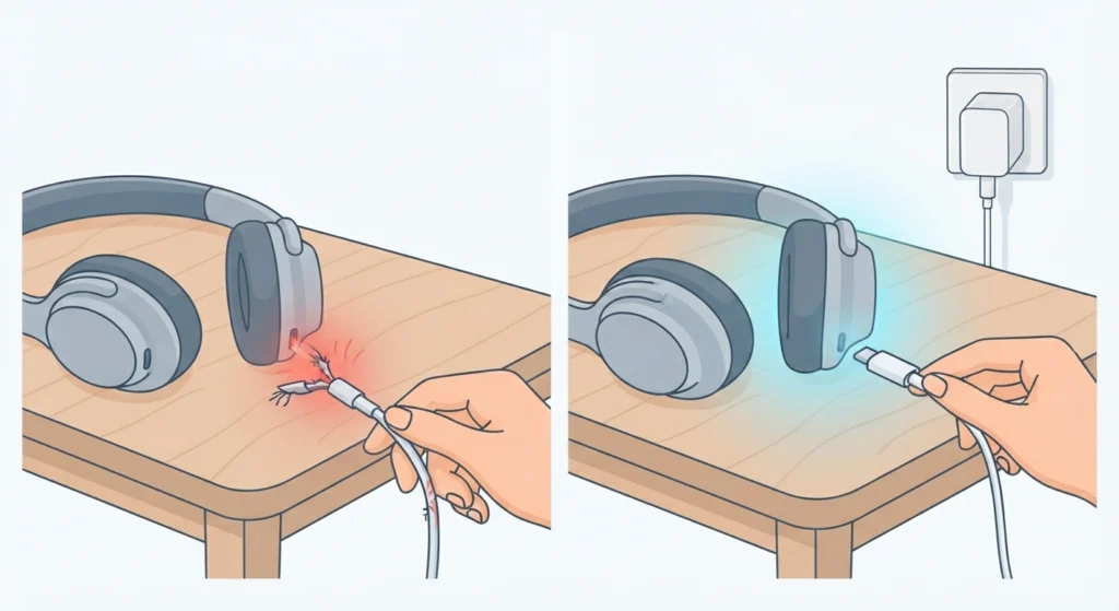 Headphones Only Get Hot With One Cable