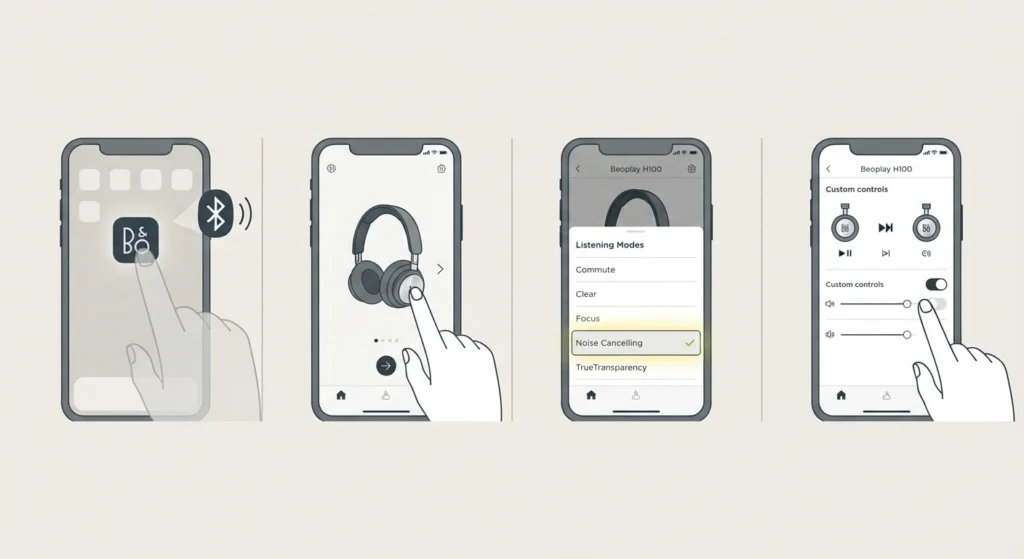 Review the Listening Mode and Controls in the Bang & Olufsen App