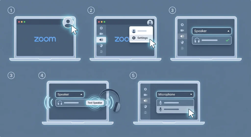 Select Your Headphones as the Speaker in Zoom