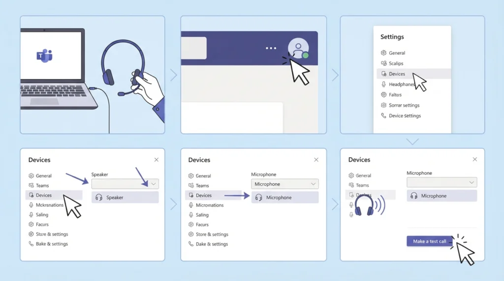 Select Your Headphones in Teams Device Settings