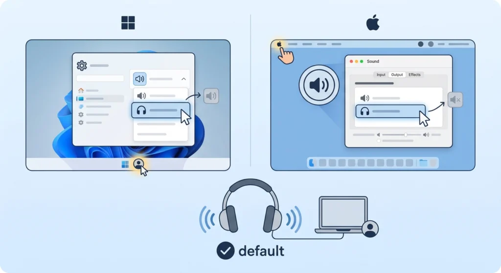 Set the Headphones as the Default Output Device