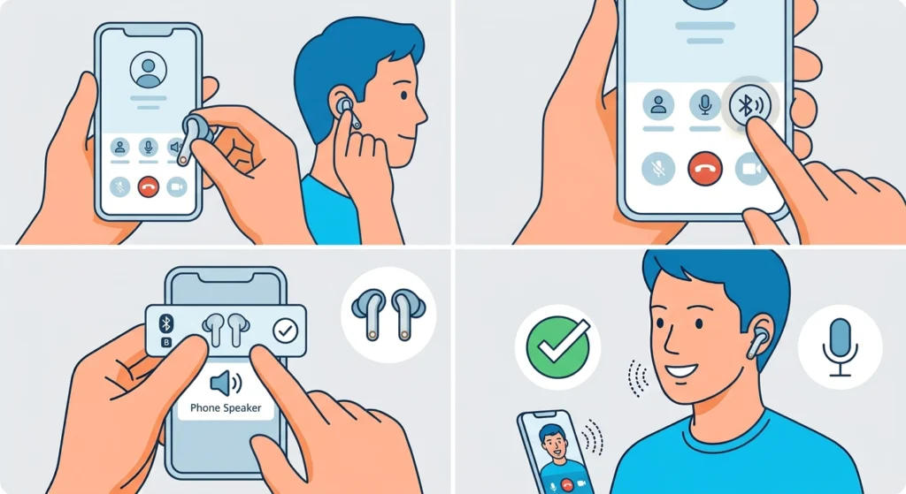 Switch the Call Audio to the Earbuds