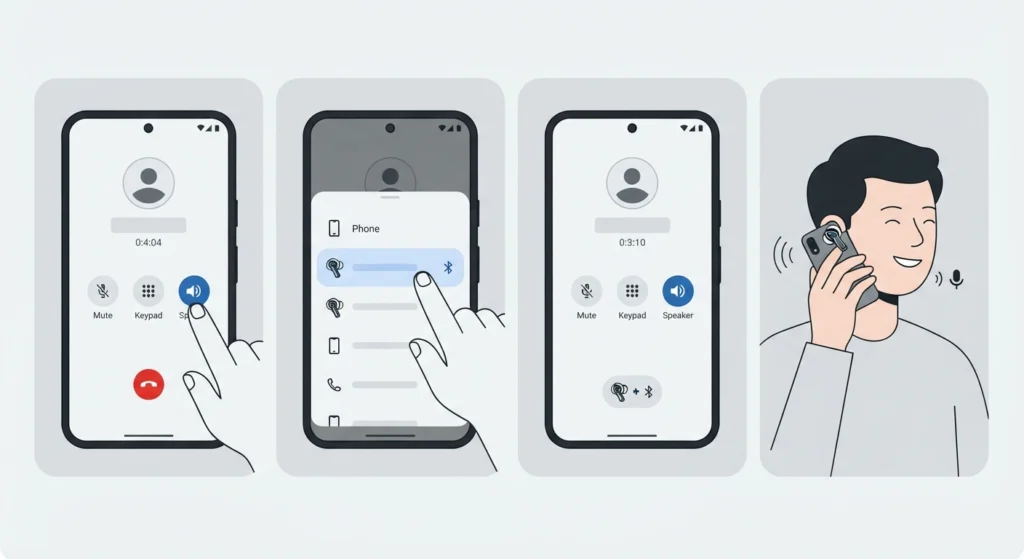 Switch the Call Audio to the Earbuds