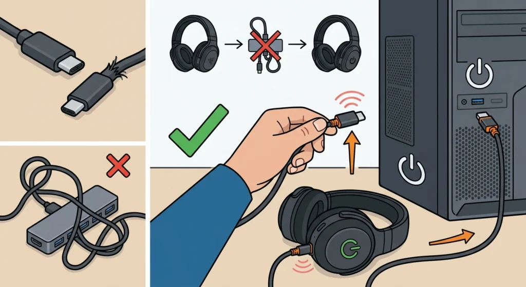 Switch to the Original Cable and a Direct USB Port