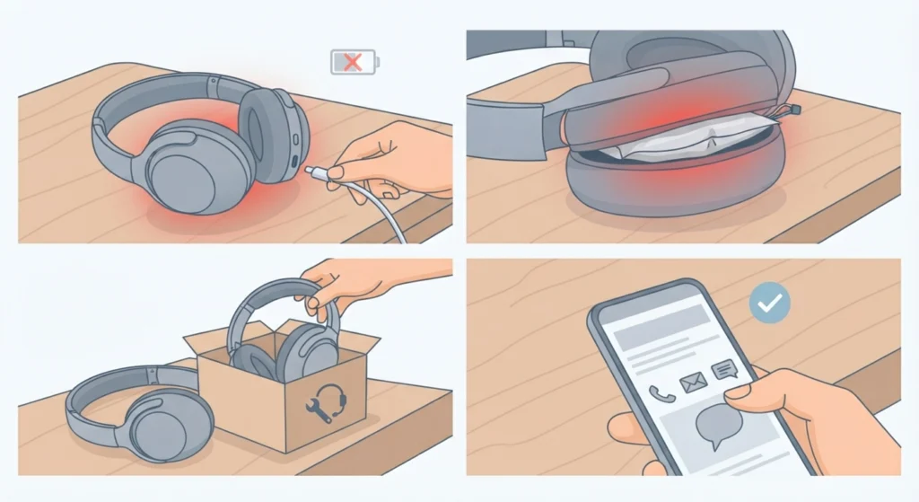 The Battery Drains Fast and the Headphones Still Get Hot