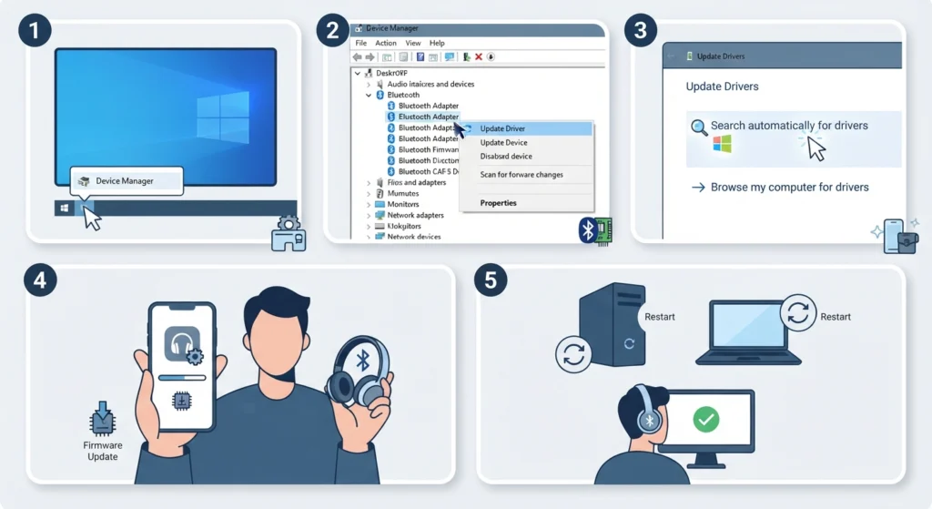 Update the Bluetooth Driver and Headphone Firmware